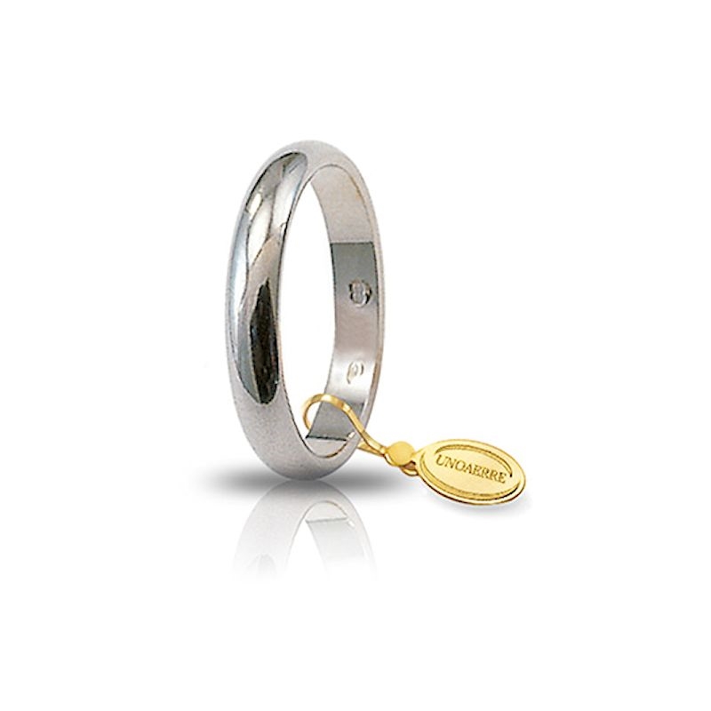 UNOAERRE Wedding Ring in 18k White Gold mod. Classic Gr. 4