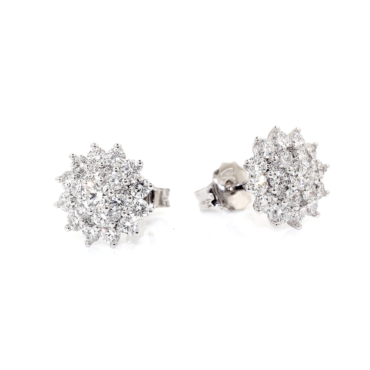 18 KT White Gold Earrings with Diamonds Kt, 0,22+1,24