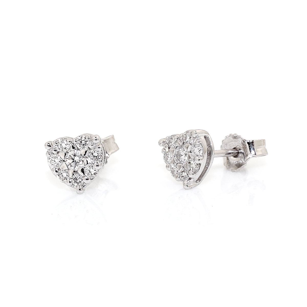 18 KT White Gold Earrings with diamonds kt. 0,40