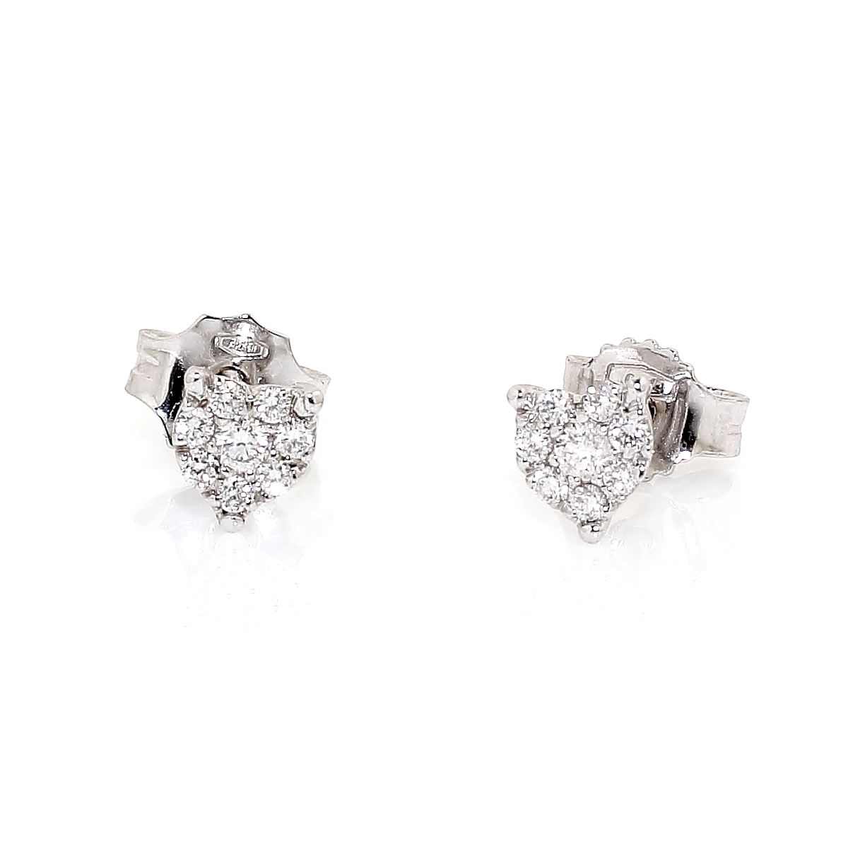 18 KT White Gold Earrings with diamonds kt. 0,20