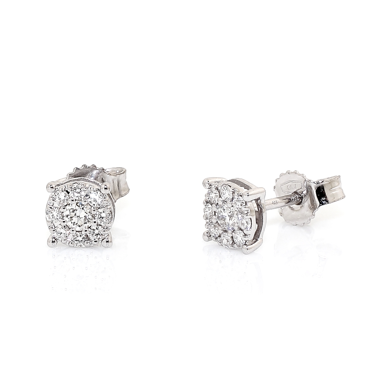 18 KT White Gold Earrings with diamonds kt. 0,29