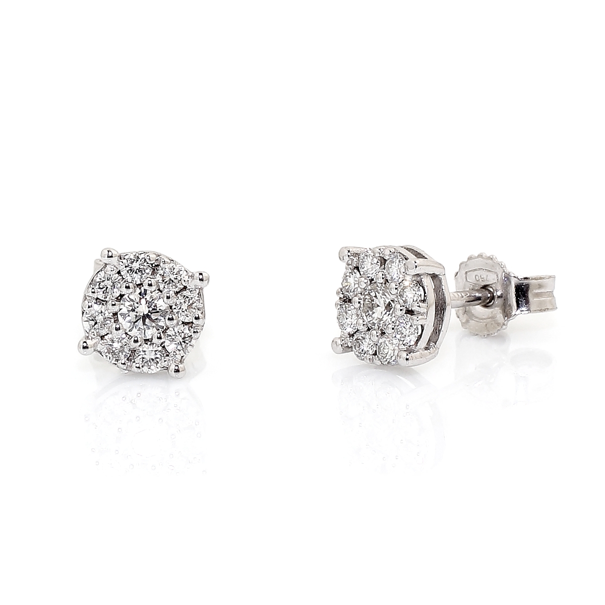 18 KT White Gold Earrings with diamonds kt. 0,51