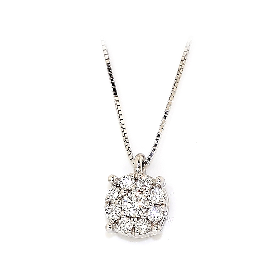 18 Kt. Gold Pendant with 0,25 Ct. Natural Diamond