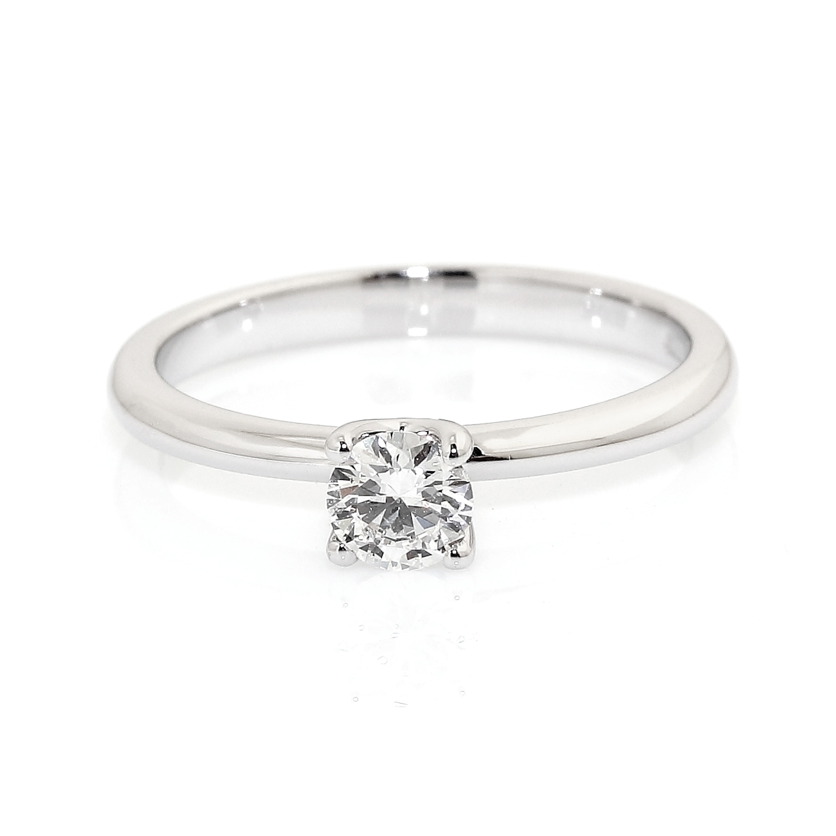 750 Mill. White Gold Ring with 0,31 Ct. F-Vs Diamond