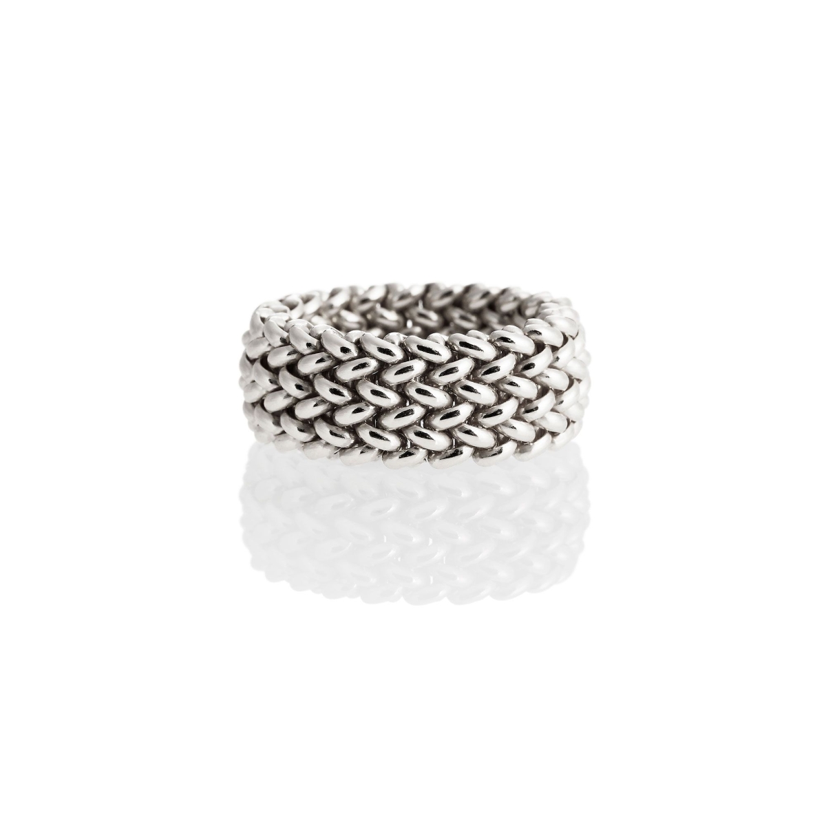 UNOAERRE - White Silver Ring Size L-1/2