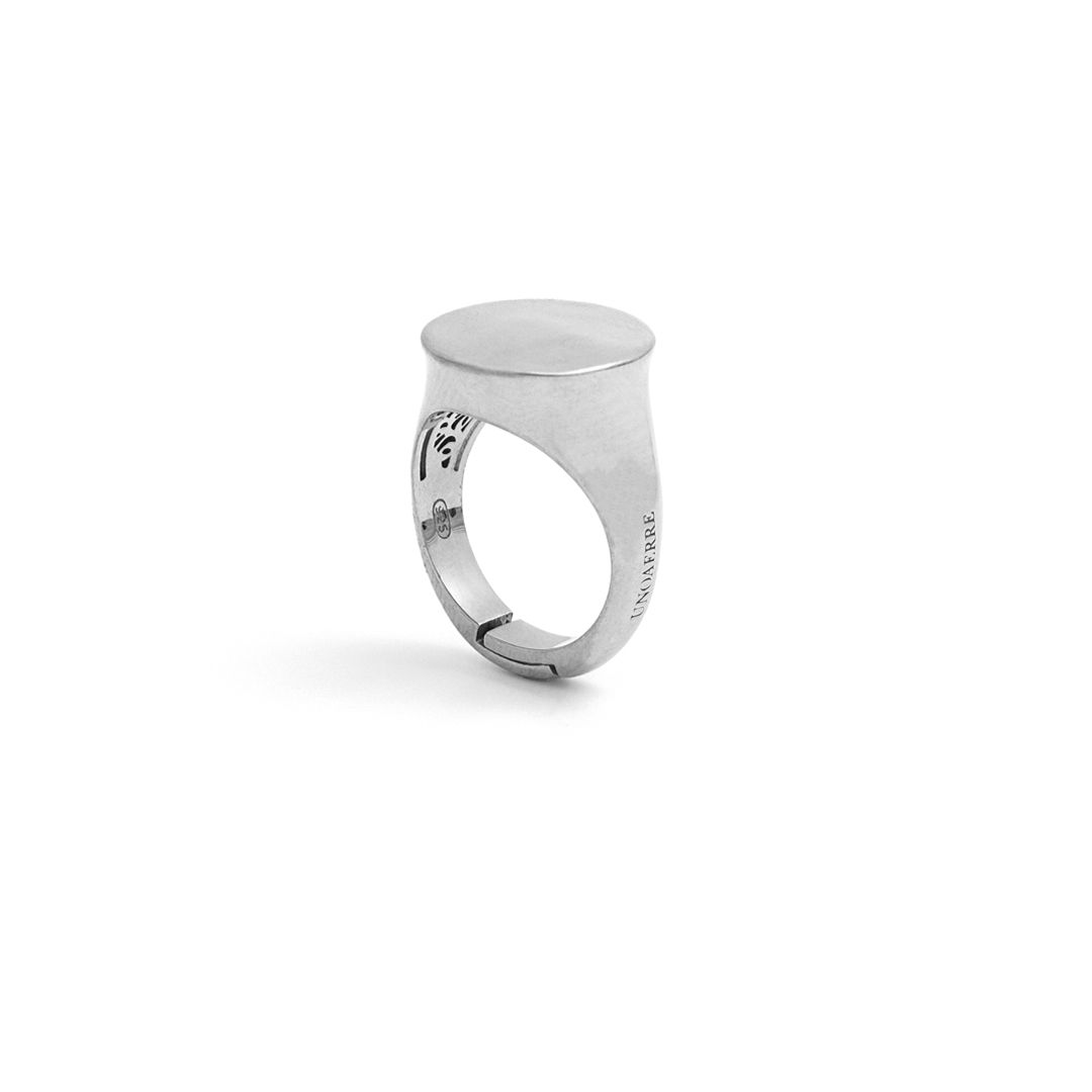 UNOAERRE - White Silver Ring Size M-1/4