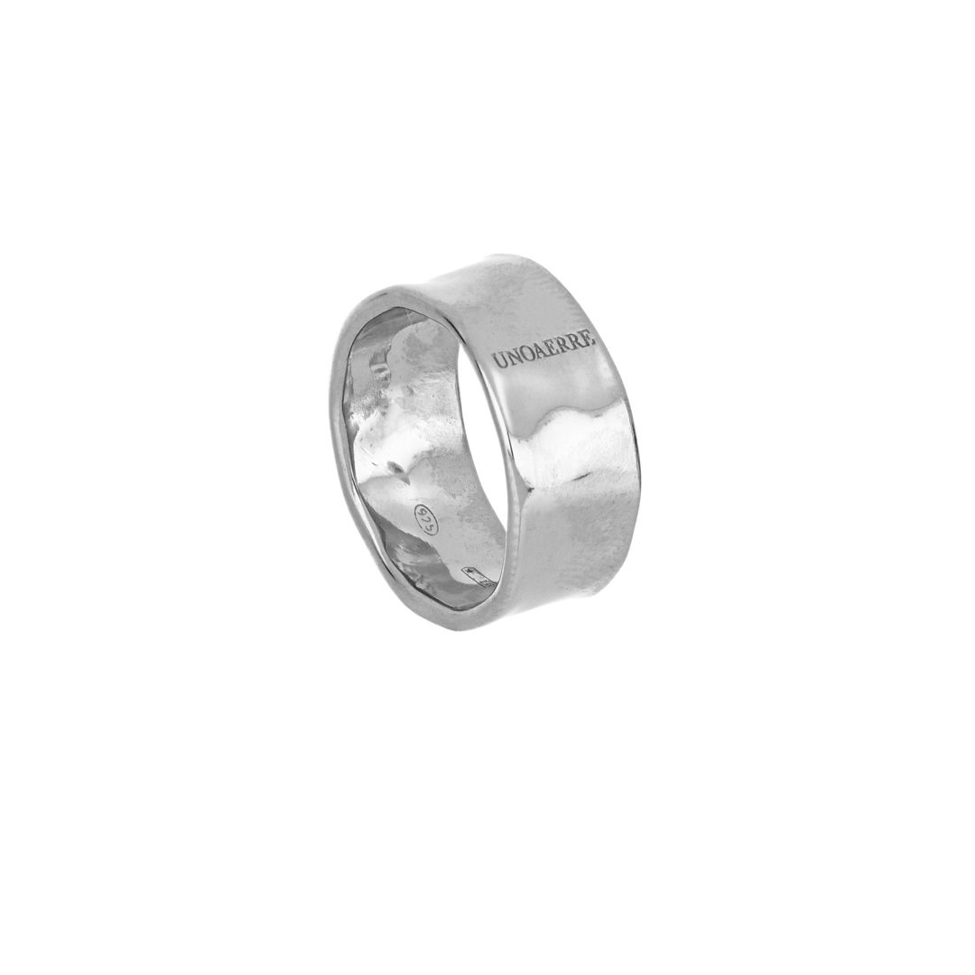 UNOAERRE - White Silver Ring Size Q-1/2