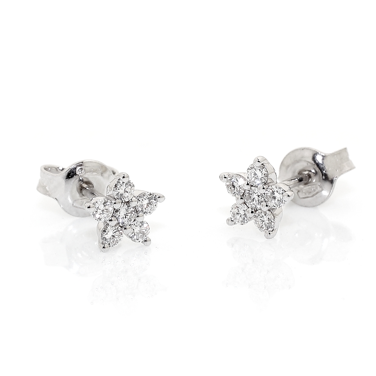 18 KT White Gold Earrings with diamonds kt. 0,32