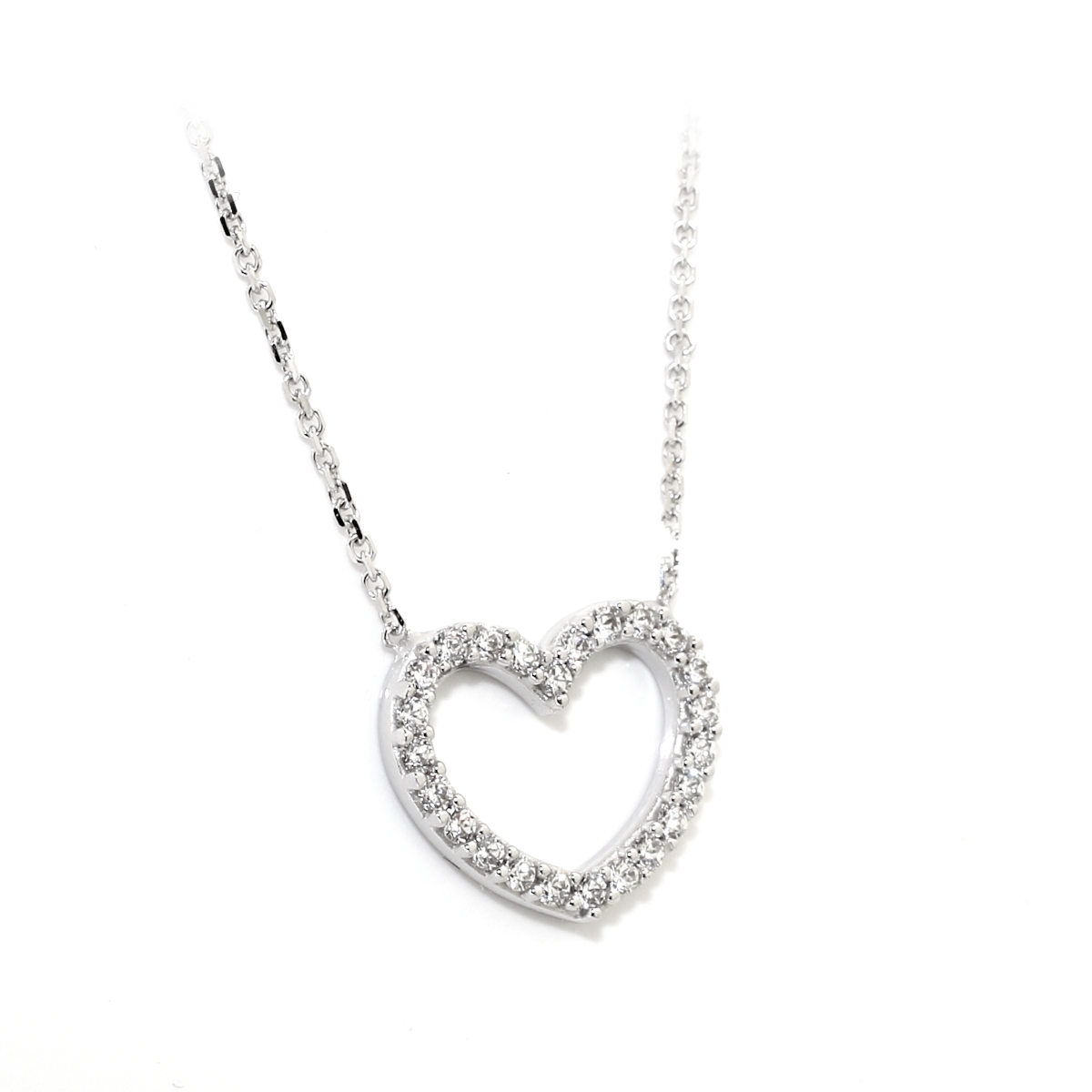 18 Kt White Gold Necklace with Cubic Zirconia