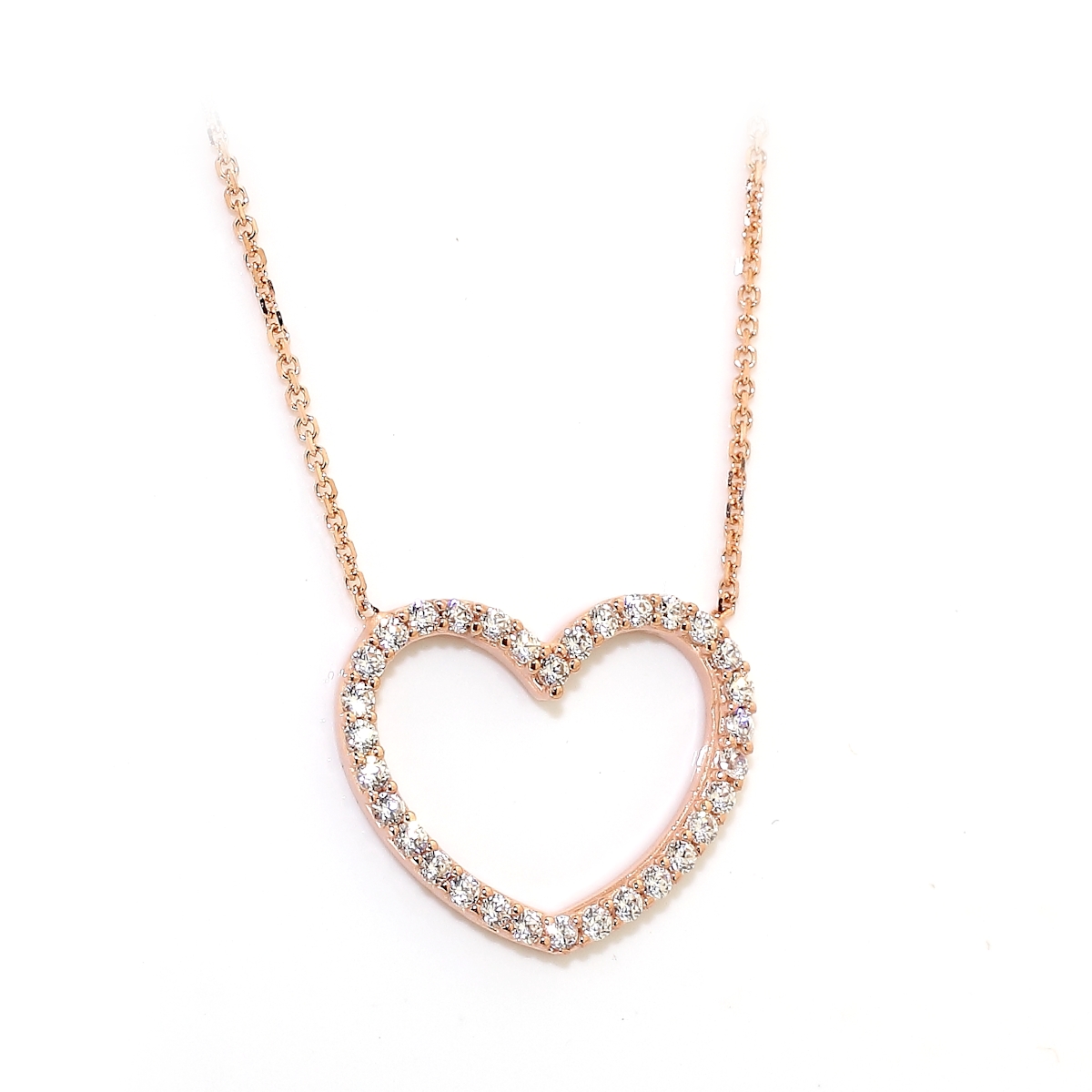 18 Kt Rose Gold Necklace with Cubic Zirconia