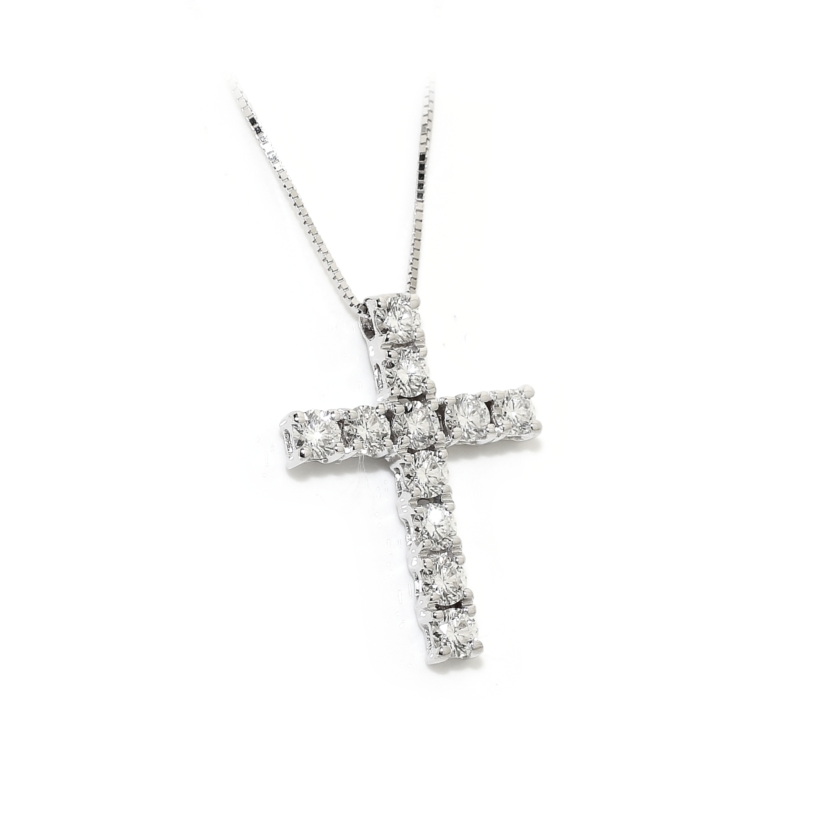 18 Kt. Gold Pendant Cross with 0,56 Ct. Natural Diamonds