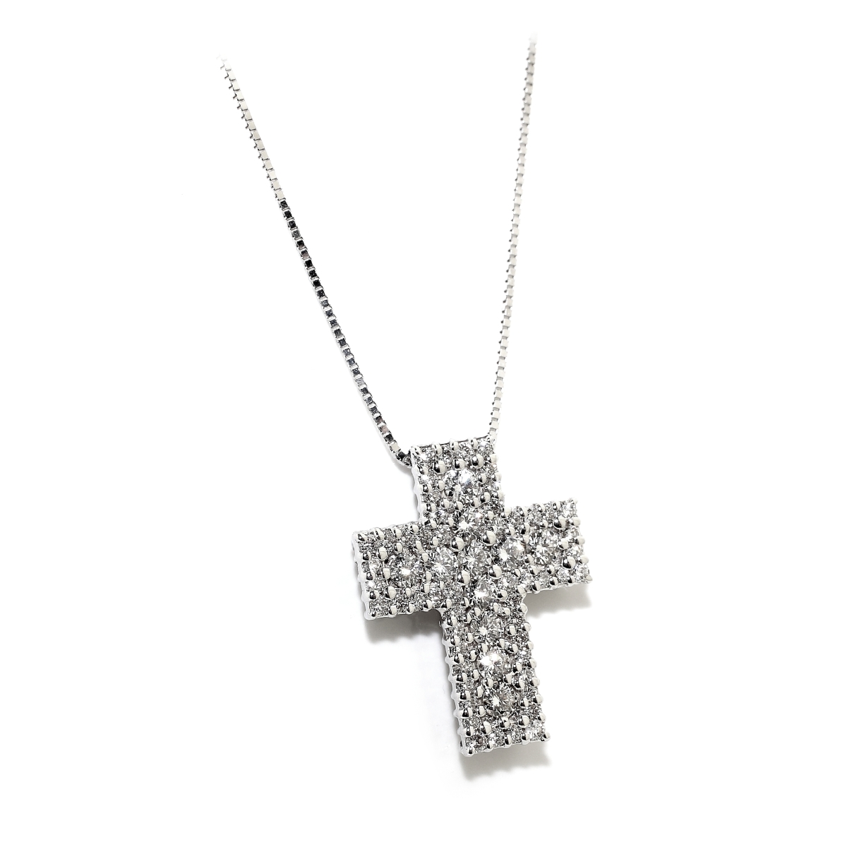 18 Kt. Gold Pendant Cross with 0,38 Ct. Natural Diamonds