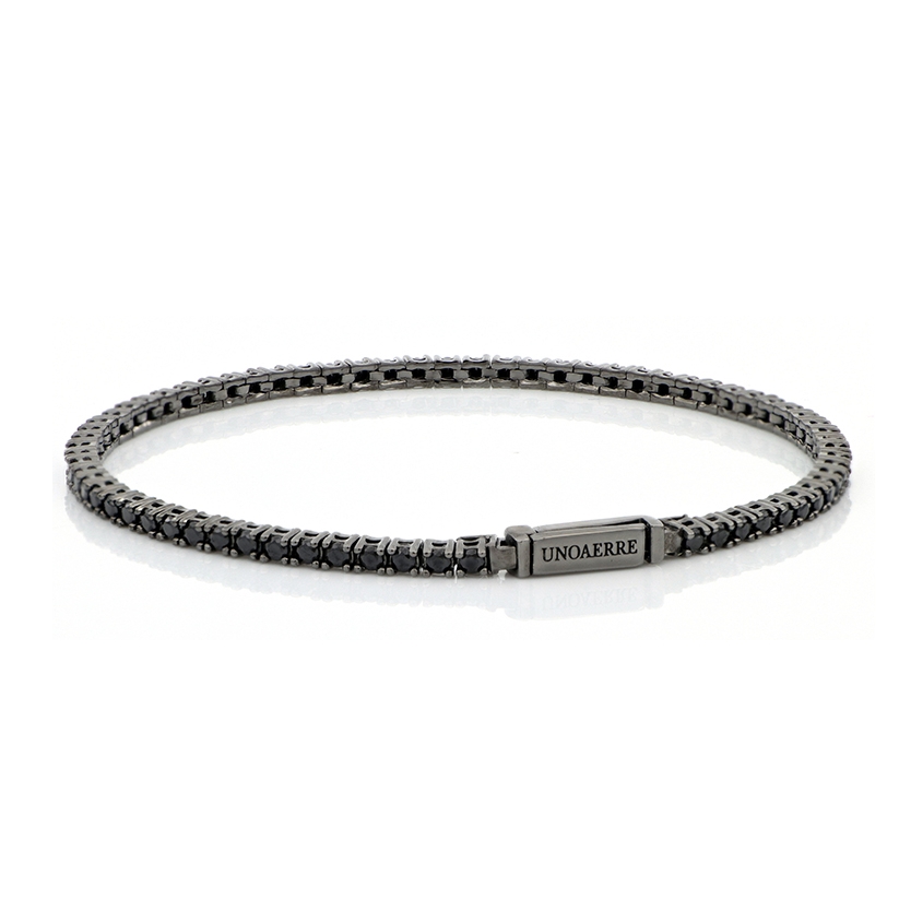 UNOAERRE - Black Silver Bracelet with Cubic Zirconia