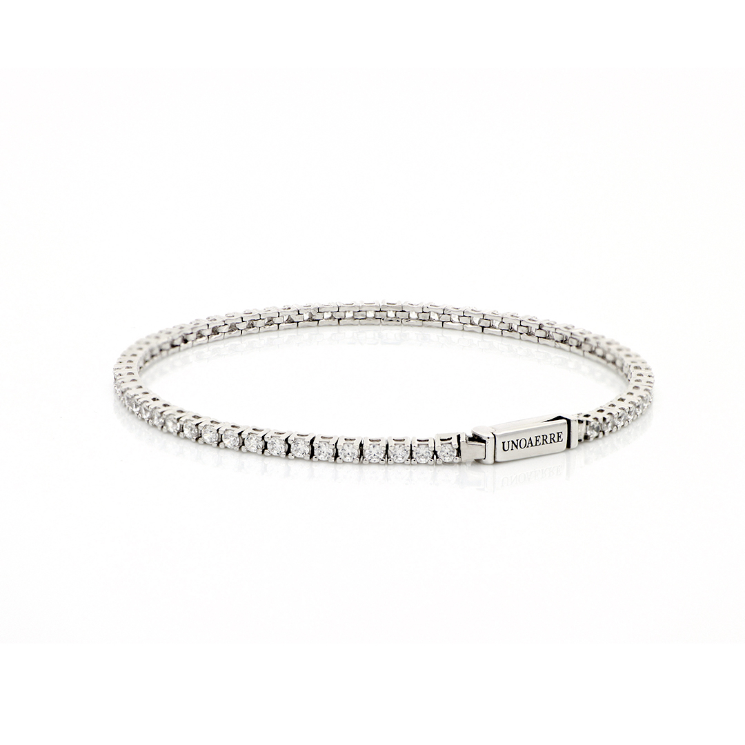 UNOAERRE - White Silver Bracelet with Cubic Zirconia Cm. 17