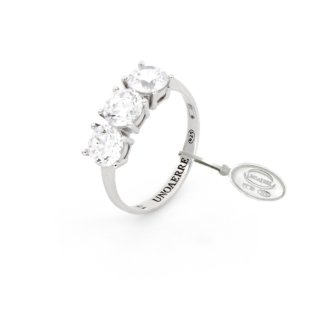 UNOAERRE - White Silver Ring Size O-1/4