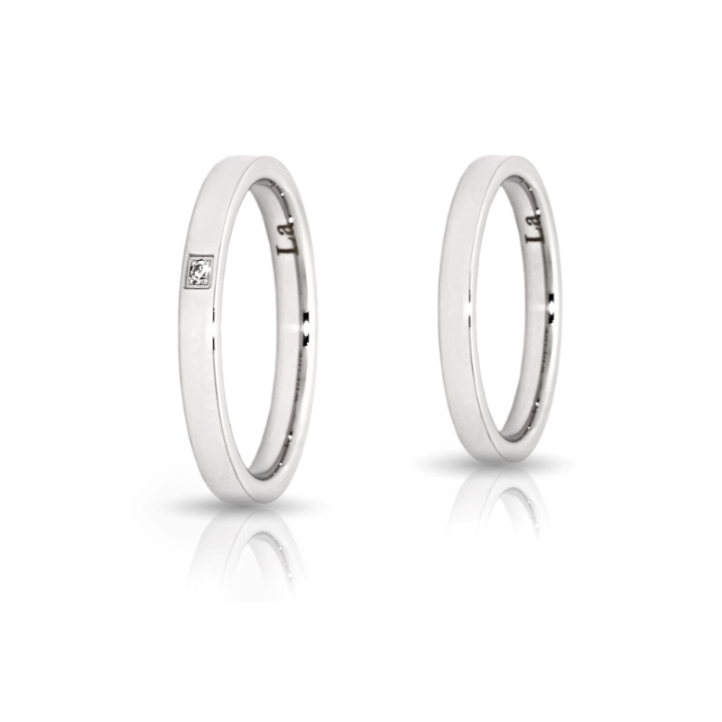 Wedding Ring in 925 Silver 2,5 mm. Confort Flat