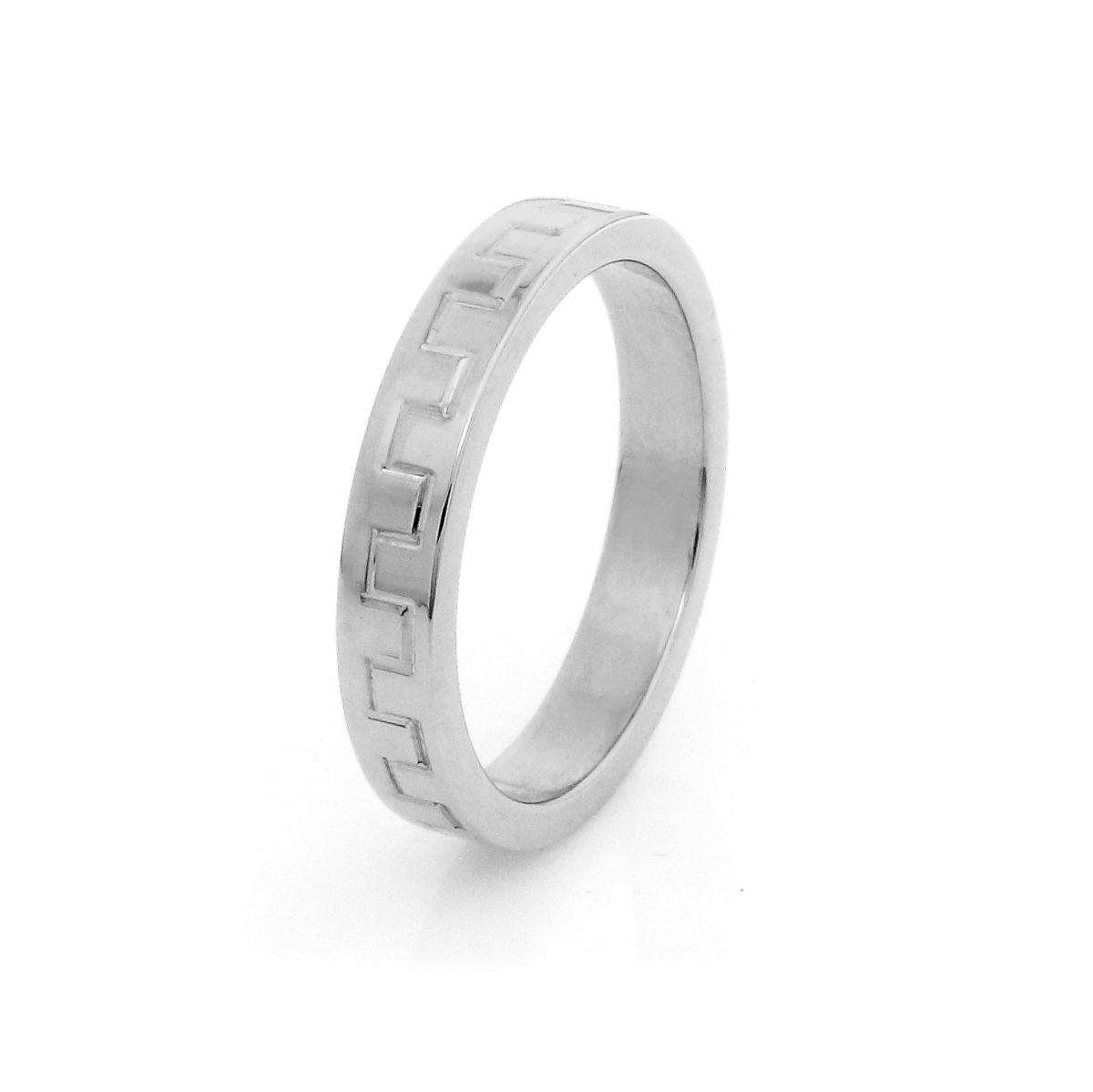 White Gold Wedding Ring 3,5 mm. Confort Flat