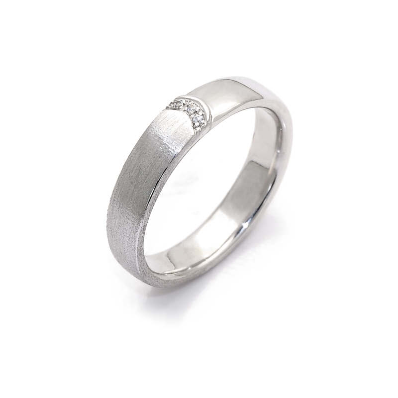 950 Platinum Wedding Ring mod. Avana mm. 4,1
