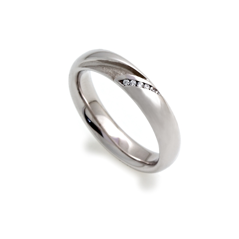 950 Platinum Wedding Ring mod. Capri mm. 4,1