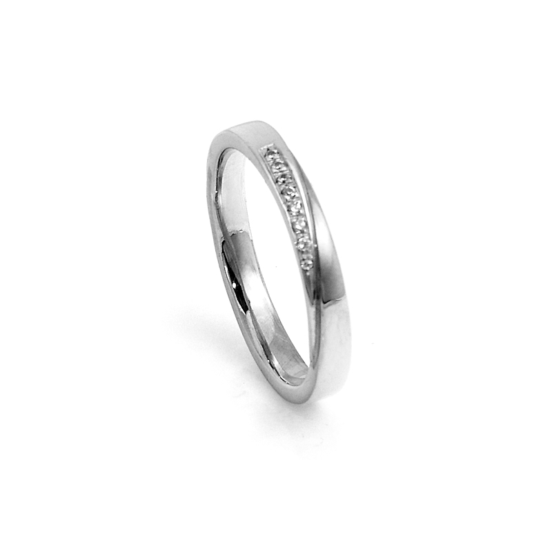 950 Platinum Wedding Ring mod. Panama mm. 2,8