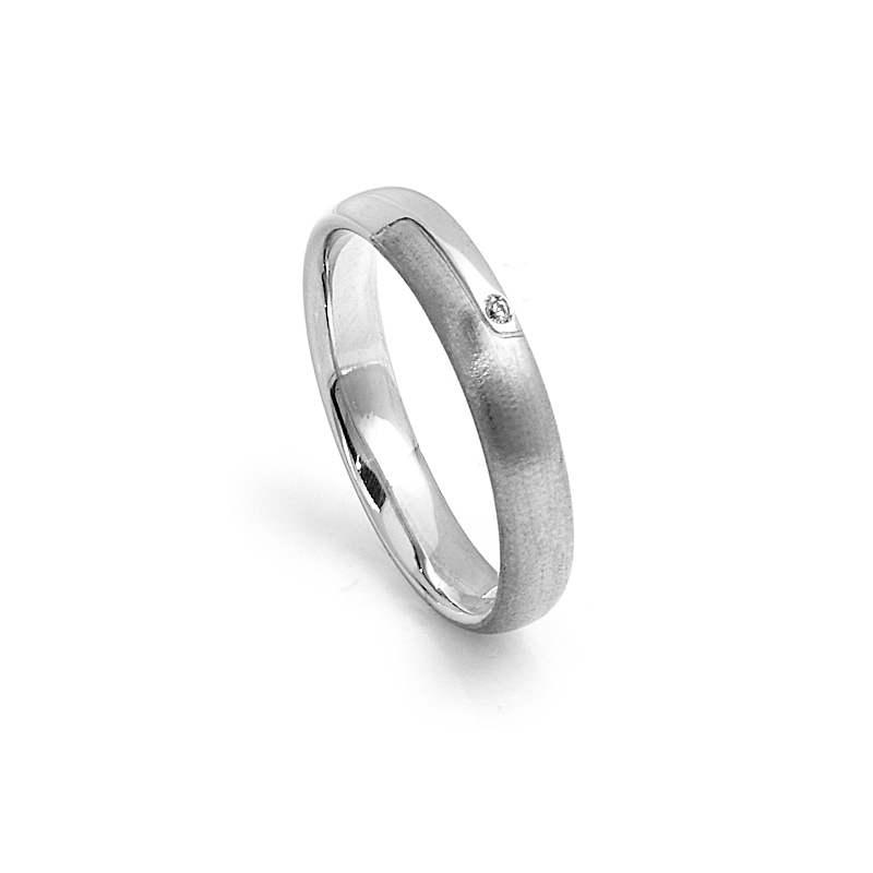 950 Platinum Wedding Ring mod. Valencia mm. 3,7