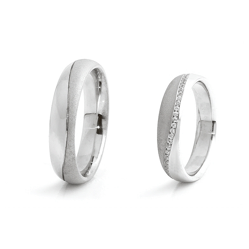 950 Platinum Wedding Ring mod. Singapore mm. 4,40