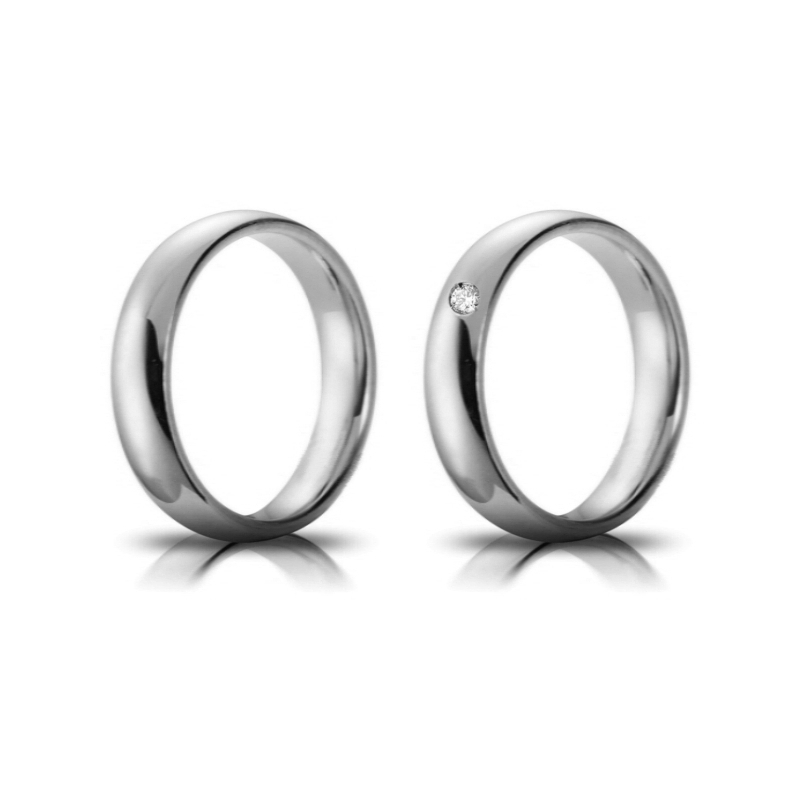 950 Platinum Wedding Ring mod. Confort mm. 4,5