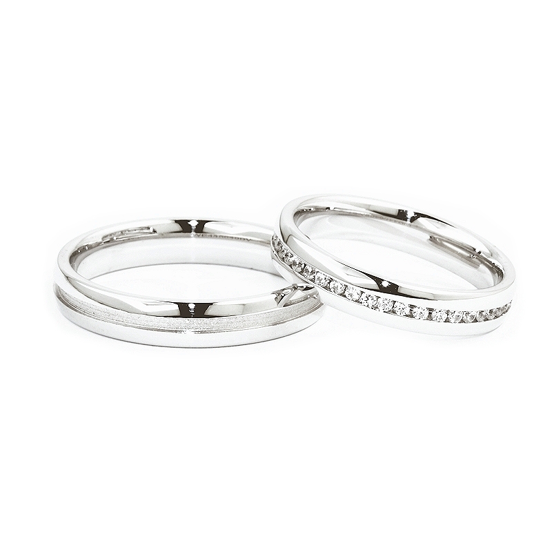 950 Platinum Wedding Ring mod. Eva mm. 4