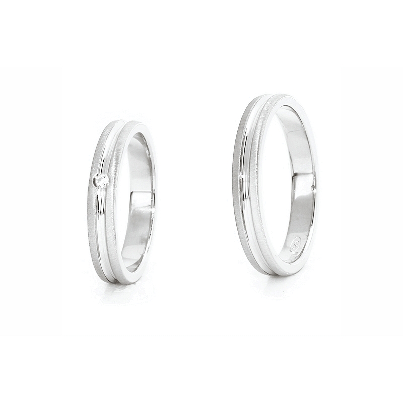 950 Platinum Wedding Ring mod. Dalila mm. 3,6