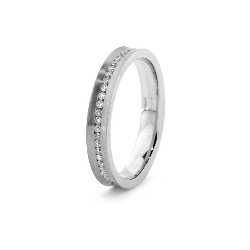 950 Platinum Wedding Ring mod. Tulipano Eternity mm. 3.5