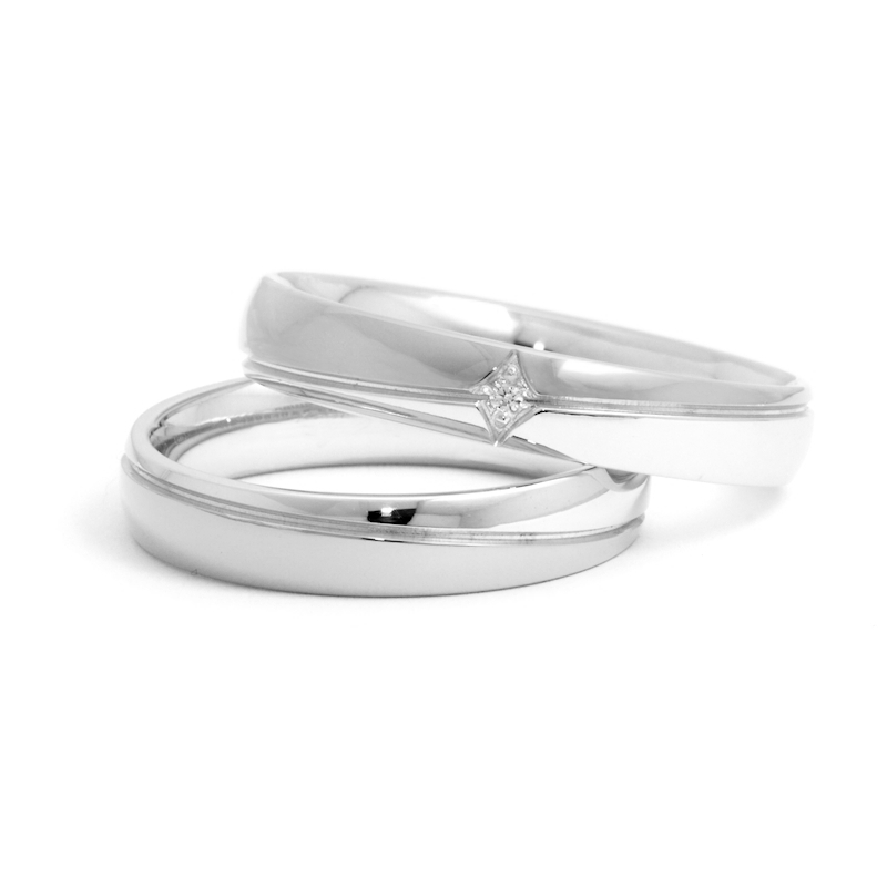 950 Platinum Wedding Ring mod. Wendy mm. 4,0