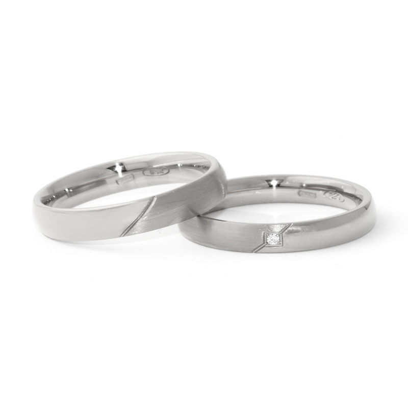 950 Platinum Wedding Ring mod. Azzurra mm. 3,5