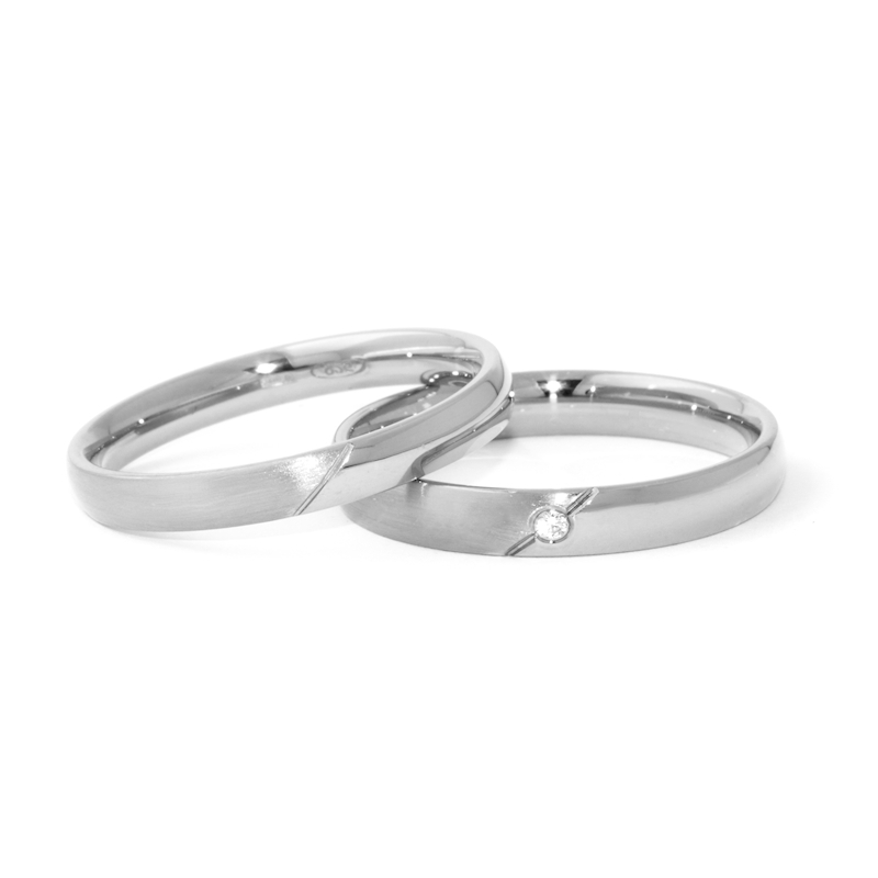 950 Platinum Wedding Ring mod. Ottavia mm. 3,5
