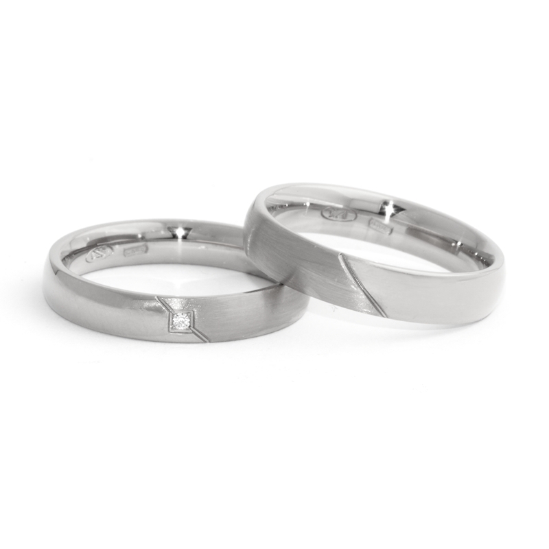 950 Platinum Wedding Ring mod. Clotilde mm. 4,0