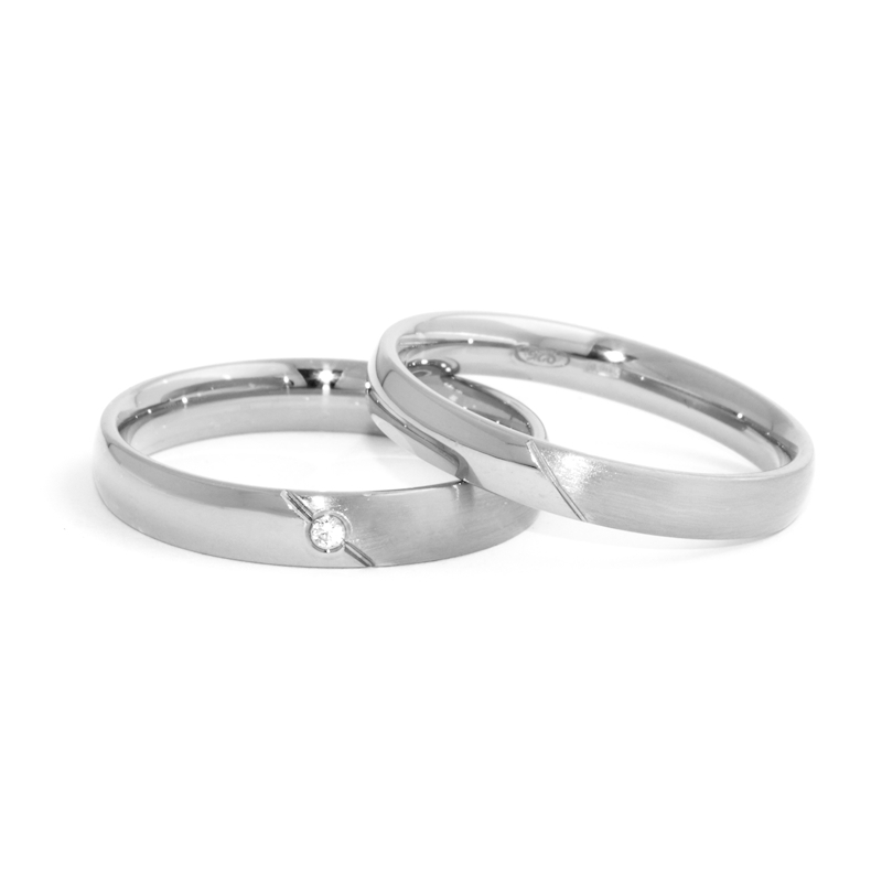 950 Platinum Wedding Ring mod. Alice mm. 4,0