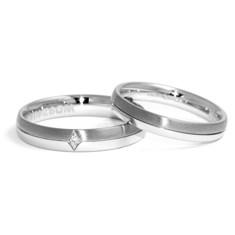 950 Platinum Wedding Ring mod. Charlotte mm. 4,0