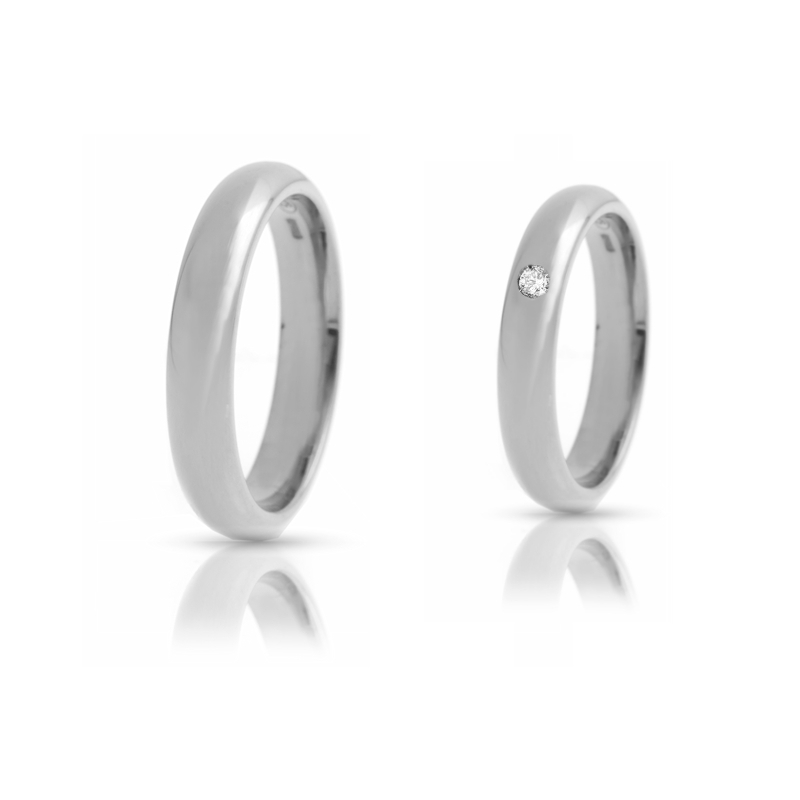 950 Platinum Wedding Ring mod. Italiana mm. 3,8