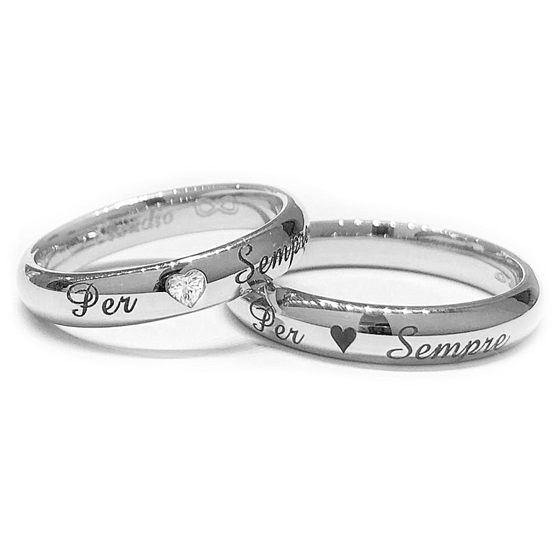950 Platinum Wedding Ring mod. Italiana mm. 3,8