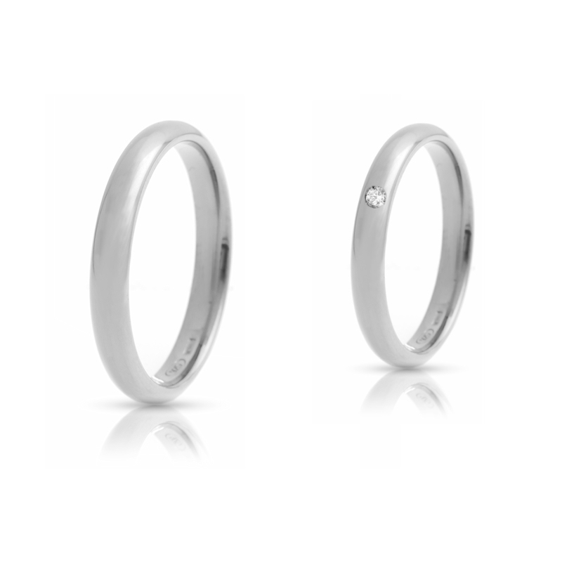 950 Platinum Wedding Ring mod. Italiana mm. 3,3