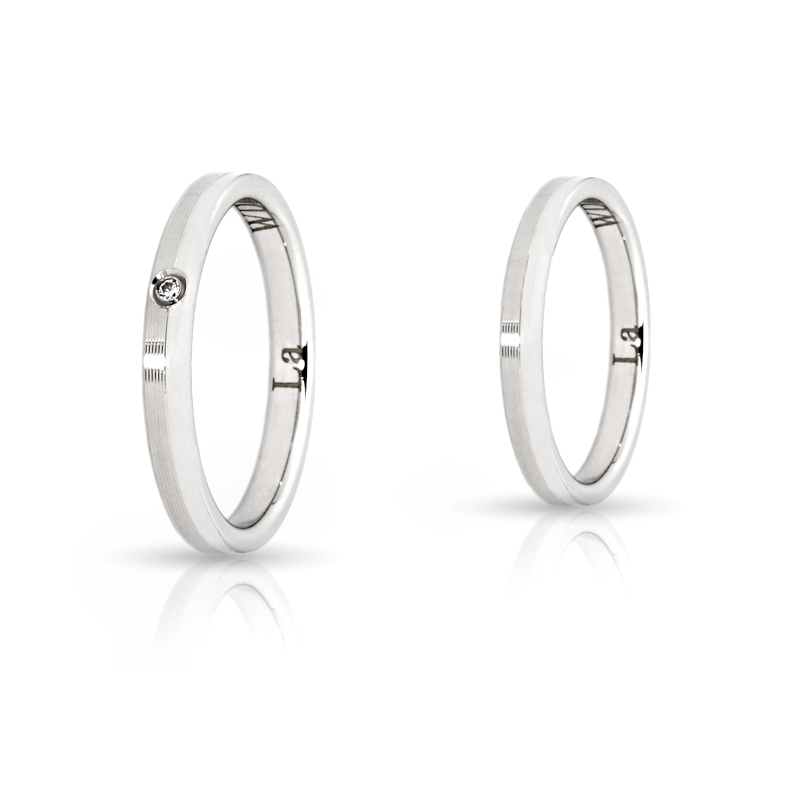 950 Platinum Wedding Ring mod. Priscilla mm. 2,5