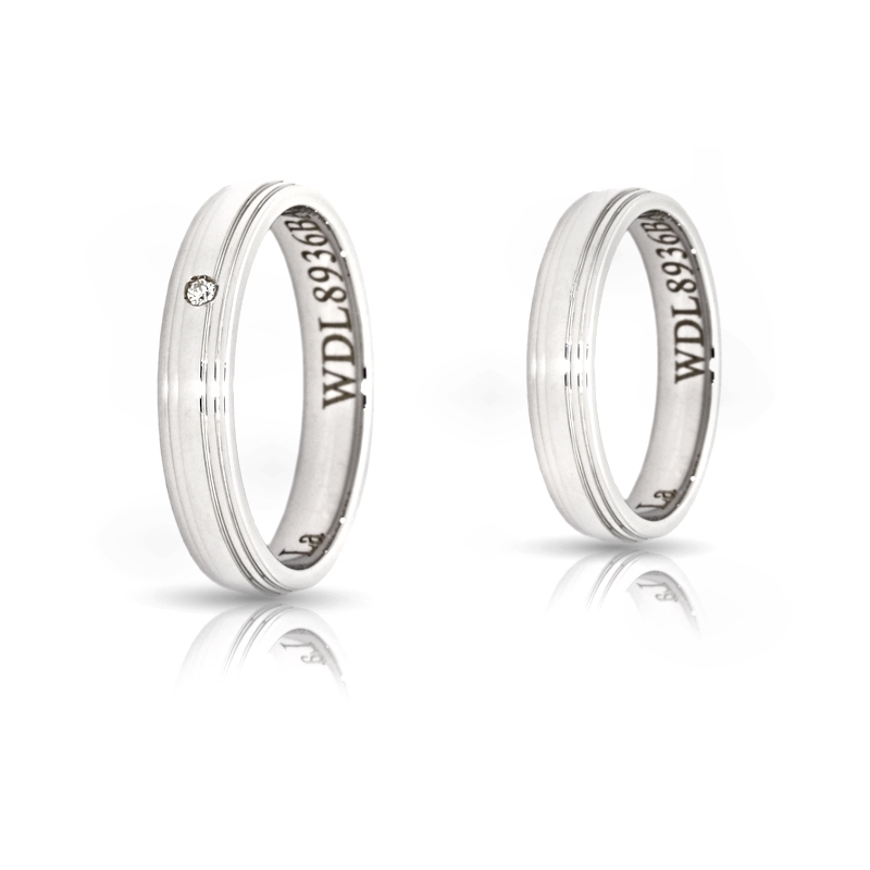 950 Platinum Wedding Ring mod. Sofia mm. 3,7