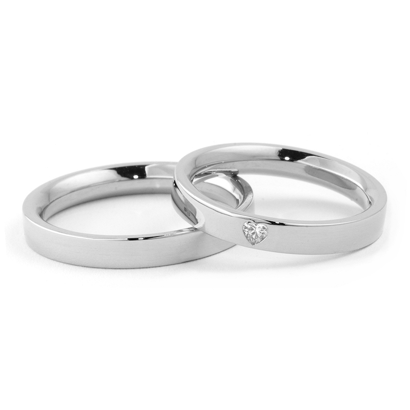 White Gold Wedding Ring mod. Verona mm. 3,30