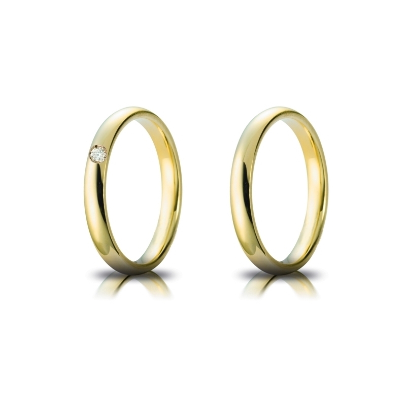 Yellow Gold Wedding Ring mod. Confort mm. 3