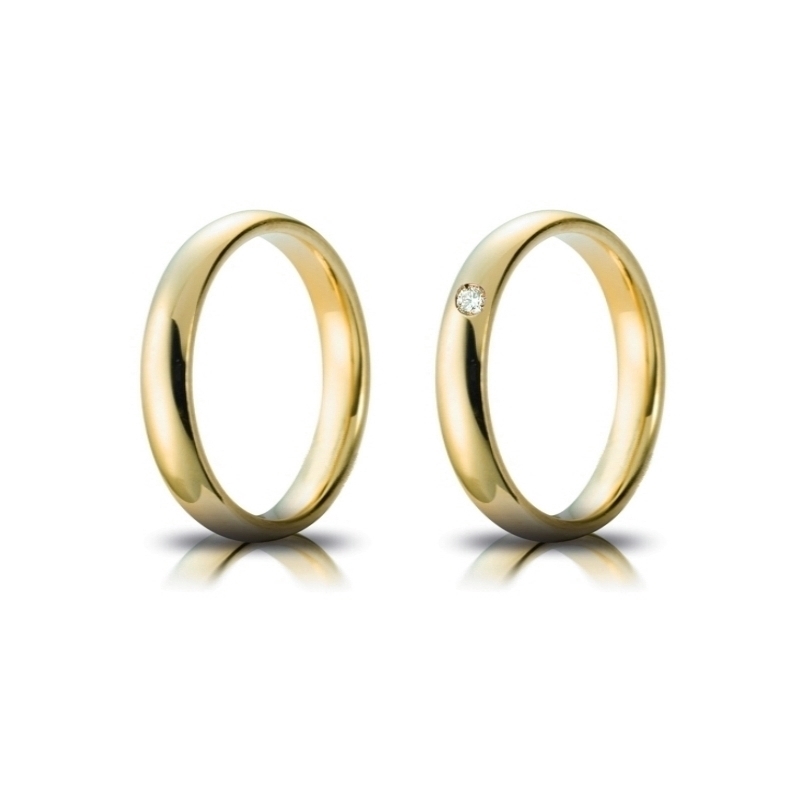 Yellow Gold Wedding Ring mod. Confort mm. 4