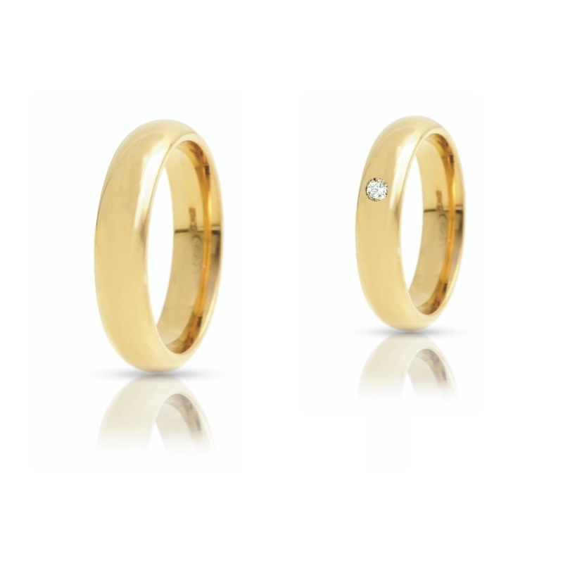 Yellow Gold Wedding Ring mod. Italiana mm. 4,3