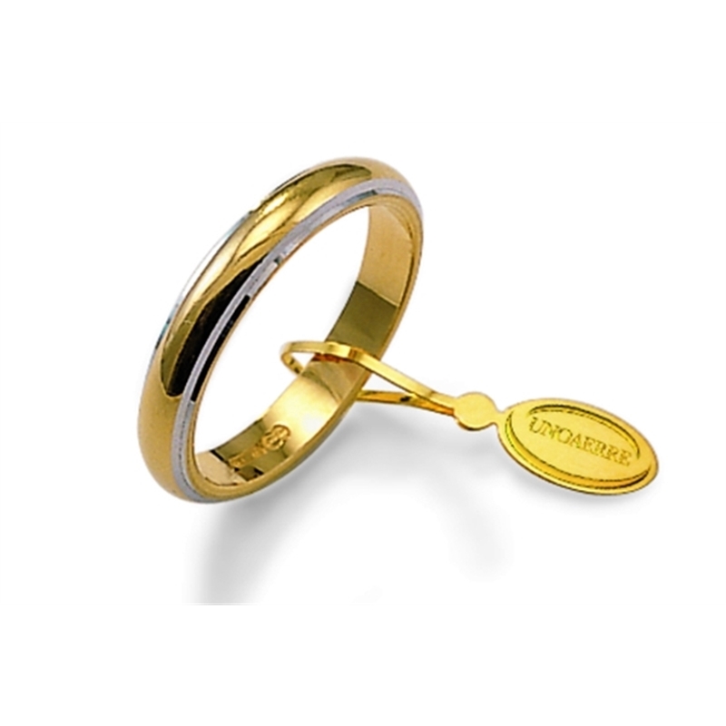 UNOAERRE 18Kt Two-Color Gold Wedding Ring Mod. Classic Gr. 5,00