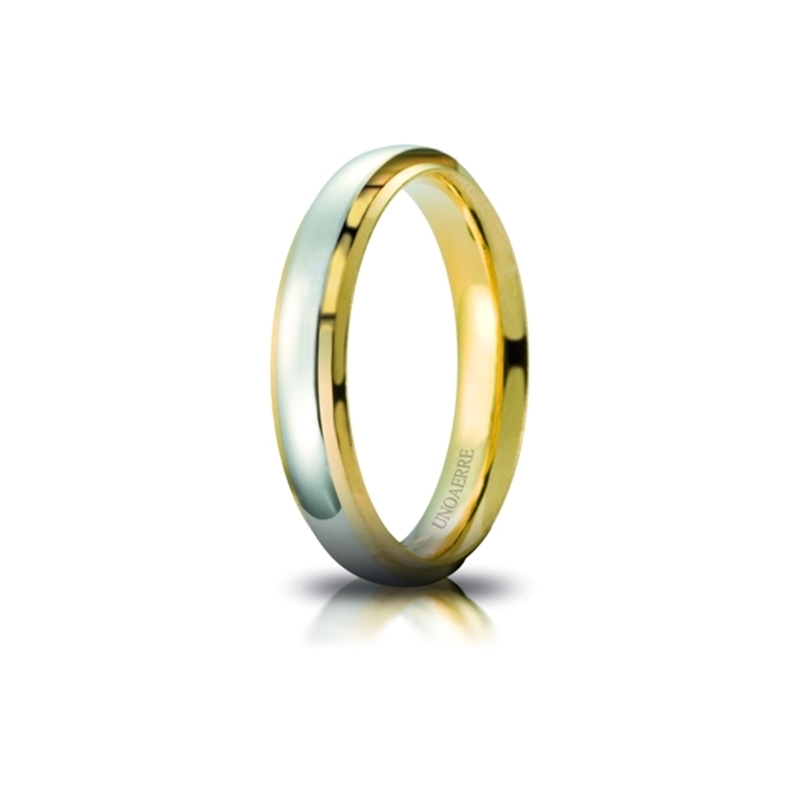 UNOAERRE 18Kt Two-Color Gold Wedding Ring Mod. Cassiopea