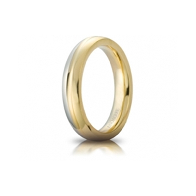 UNOAERRE 18Kt Two-Color Gold Wedding Ring Mod. Eclissi