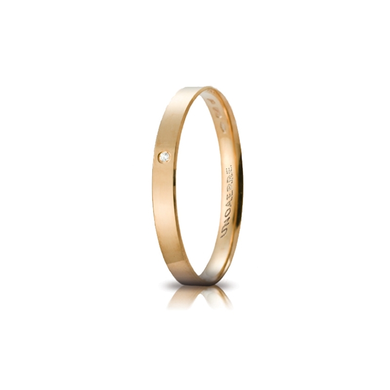 UNOAERRE 18Kt Yellow Gold Engagement Ring Mod. Gelsomino with Diamond
