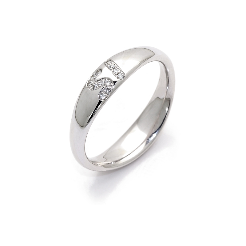 White Gold Engagement  Ring mod. Corfù mm. 5